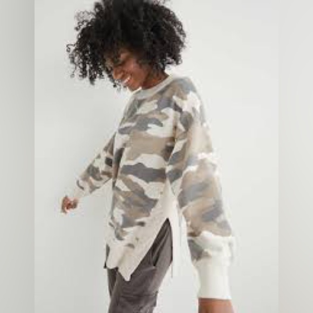 Aerie Camo Crew Neck Sweater